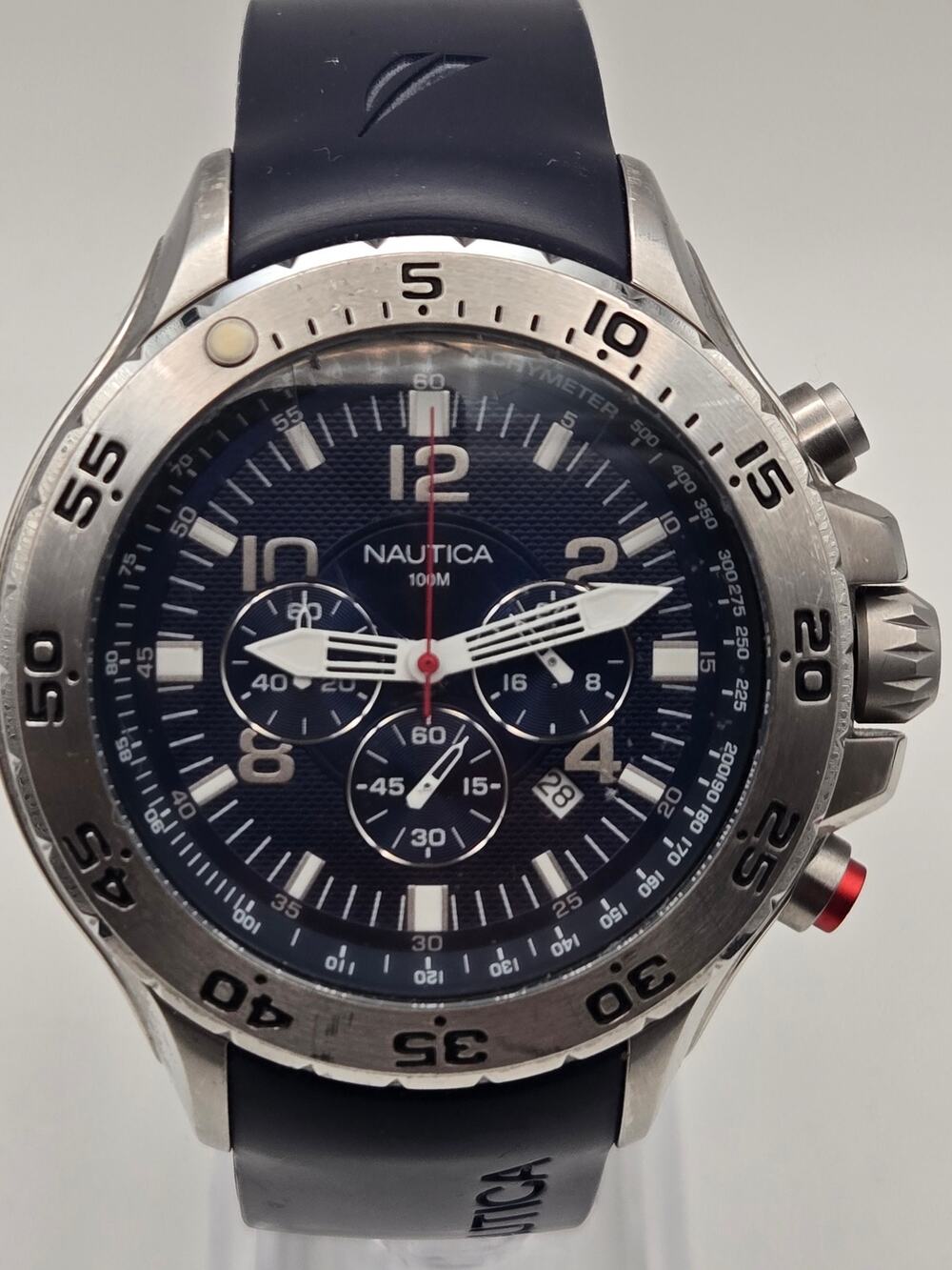 Nautica N14588G Chronograph Quartz Watch Blue Dial 100M
